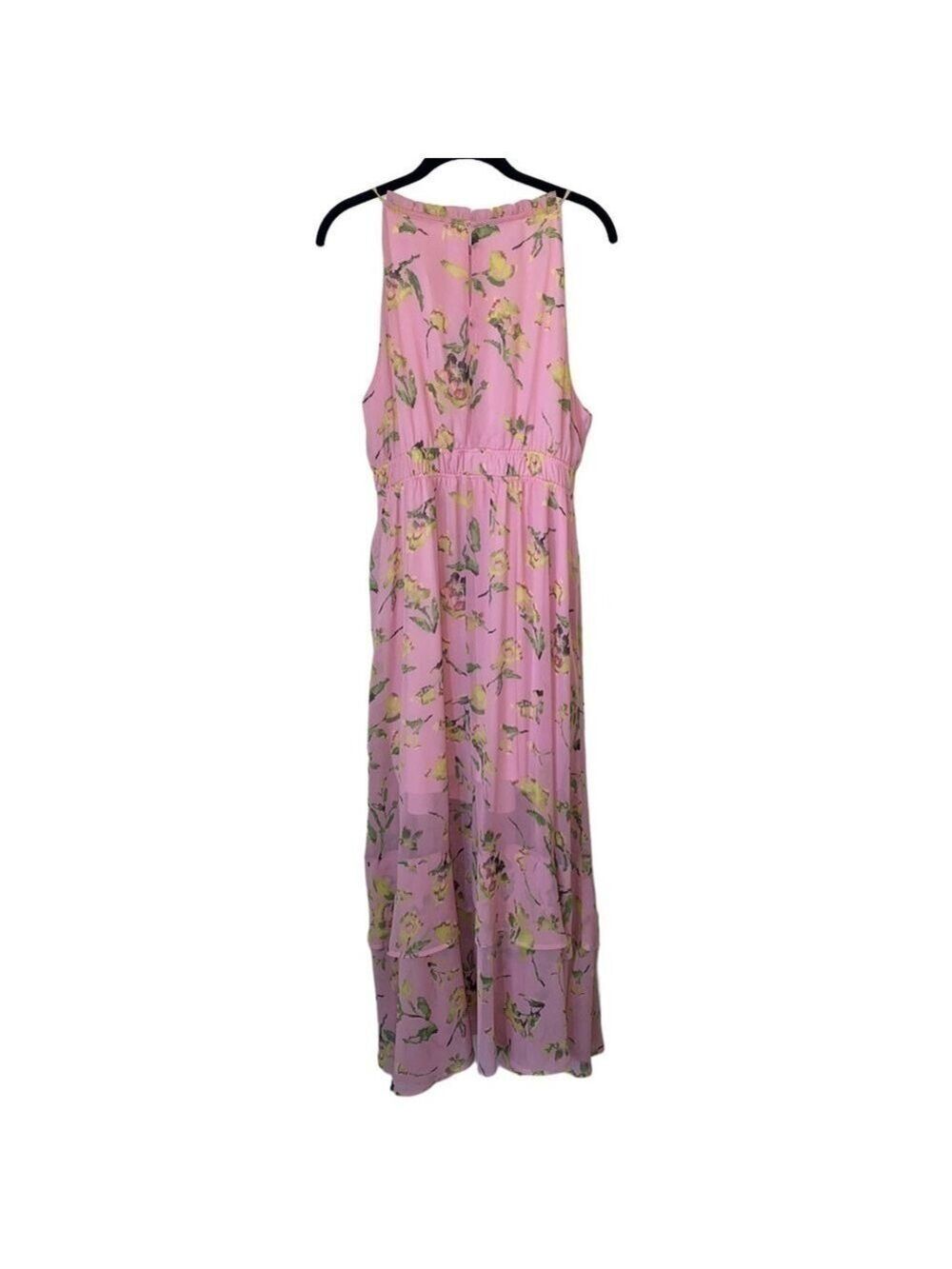 NWT Adyson Parker Halter Pink Floral Midi Dress Pale Rosewood Combo Plus Size 1X